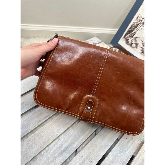 Vintage Giani Bernini Brown Leather Crossbody Purse Bag - Picture 5 of 9